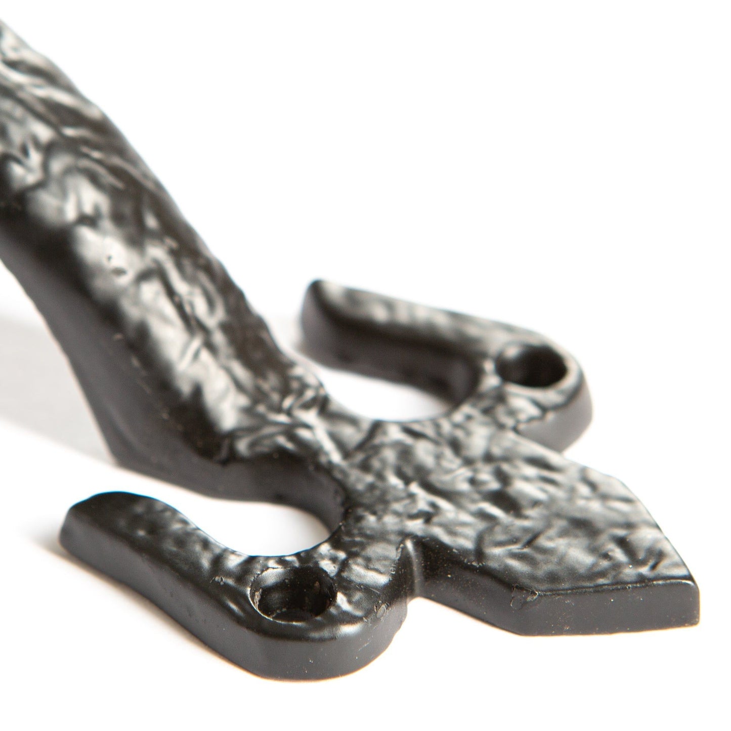 200mm Black Rustic Fleur De Lis Door Handle