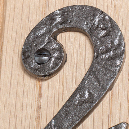 80mm Black Rustic Iron House Number 2