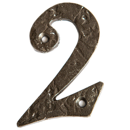 80mm Grey Rustic Iron House Number 2