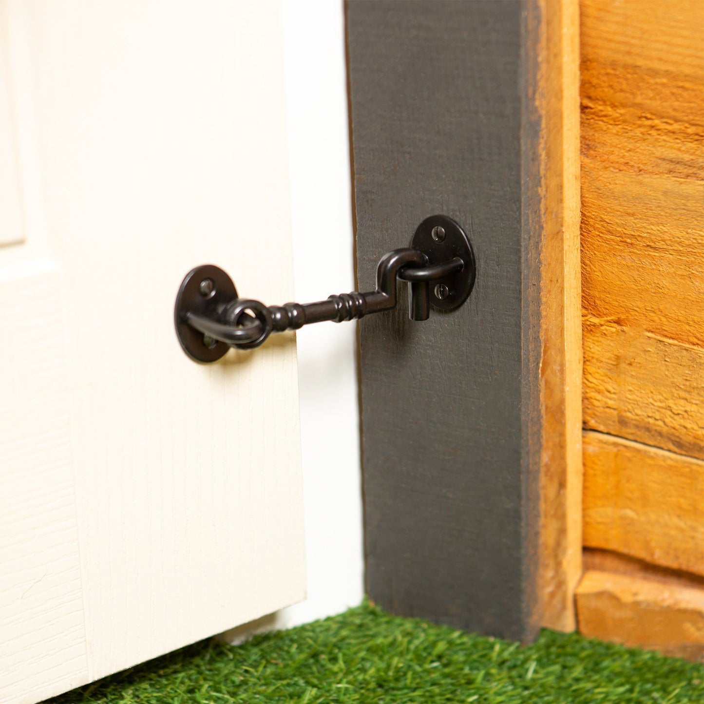 125mm Black Ornate Cabin Hook and Eye