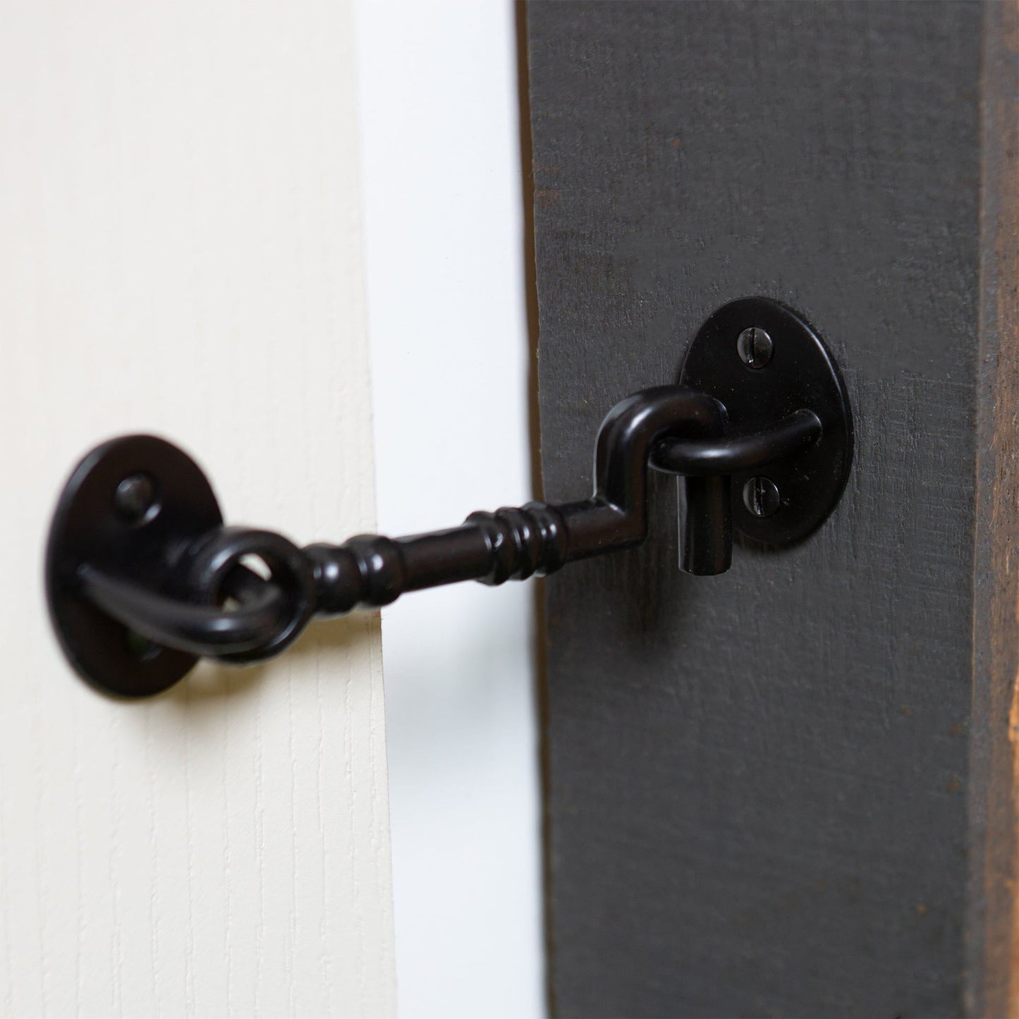125mm Black Ornate Cabin Hook and Eye