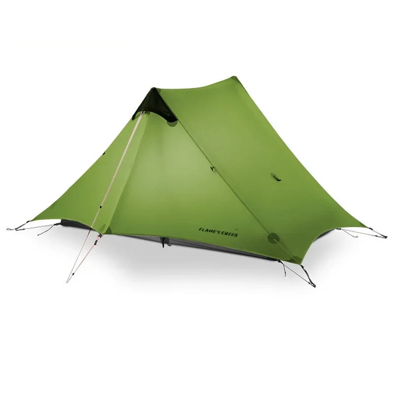 2024 New Version FLAME'S CREED LanShan 2 Person Oudoor Ultralight Camping Tent 3 Season Professional 15D Silnylon Rodless Tent