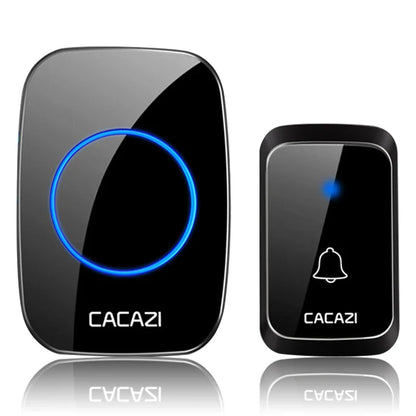CACAZ Smart Home Waterproof Wireless Doorbell For Outdoor 4 Levels Volume 80DB 60 Chimes Home Calling Bell US EU UK AU Plug