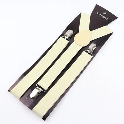 Hot Sale Solid Color Elastic Leather Suspender For Men Women Black Red Sage Green Adjustable Pants Shirt Girl Skirt Accessories