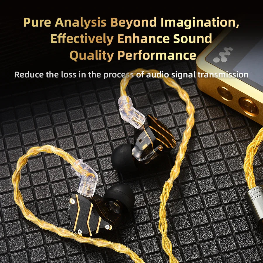 QKZ T1 Earphone Update Cable 3.5mm jack QDC 0.75mm Connector Wired Headphones For ZXN ZXT VK4 ZX2 ZAX2 KZ EDX ZSN Pro X TRN MT1