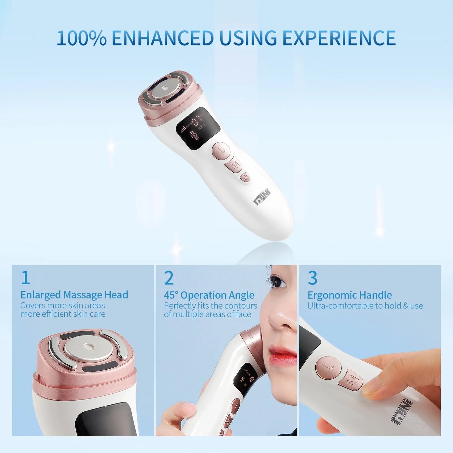 Mini HIFU Machine Ultrasonic RF EMS HIFU Facial Lifting Skin Tightening Device Face Chin Neck Eye Anti Wrinkle Massager Home Use