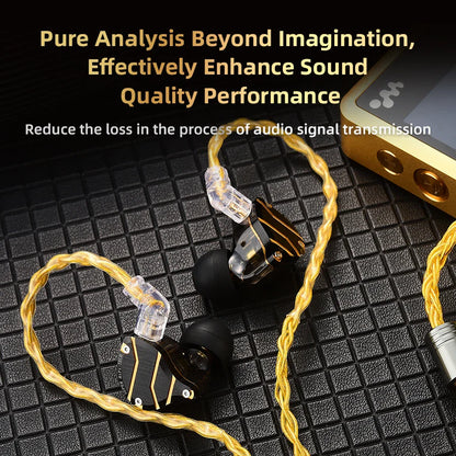 QKZ T1 Earphone Update Cable 3.5mm jack QDC 0.75mm Connector Wired Headphones For ZXN ZXT VK4 ZX2 ZAX2 KZ EDX ZSN Pro X TRN MT1