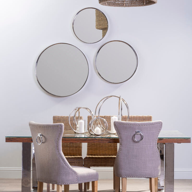 Leonov Large Nickel Finish Wall Mirror