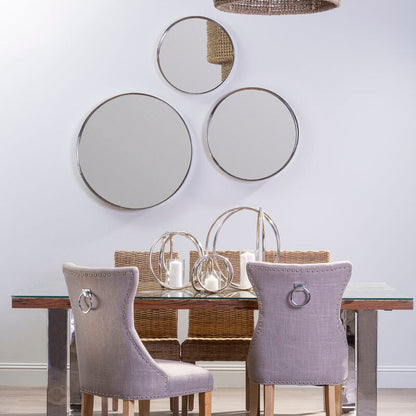 Leonov Large Nickel Finish Wall Mirror