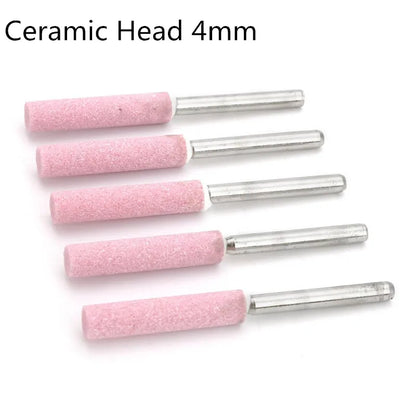5PCS Diamond Coated Cylindrical Burr 4mm Chainsaw Sharpener Stone File Chain Saw Sharpening Carving Grinding Tools