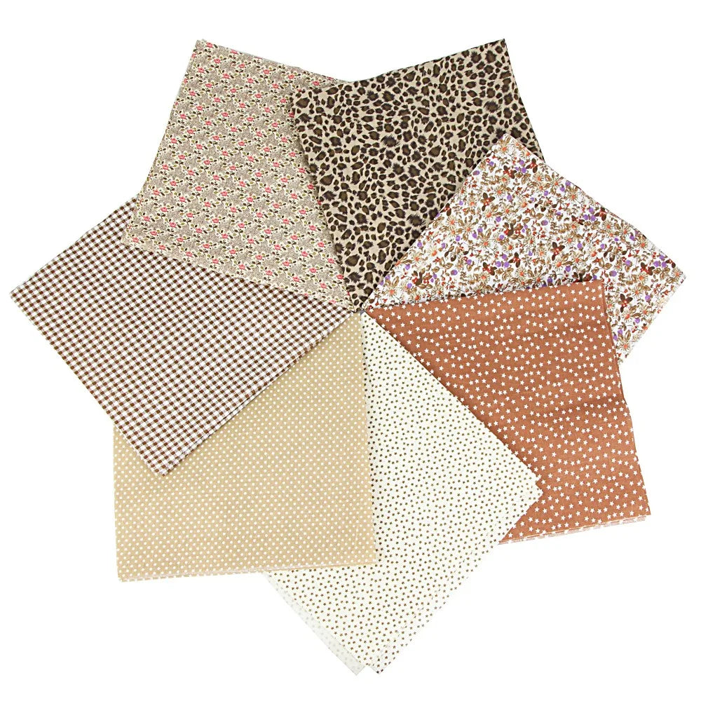 7PCS 25 x 25cm/50 x 50cm Squares Cotton Craft Fabric Cloths for DIY Bundle Patchwork Quilting Sewing Scrapbooking Artcraft
