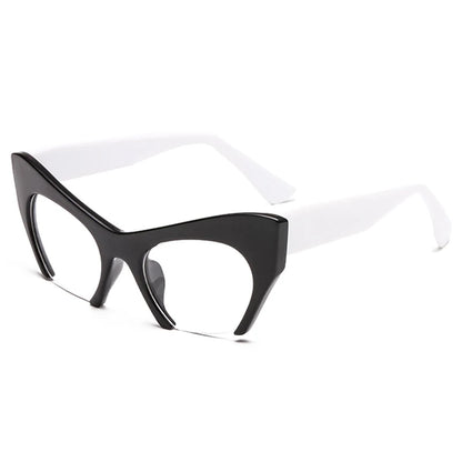 SHAUNA Retro Women Half Frame Cat Eye Glasses Frames Fashion Optical Frame