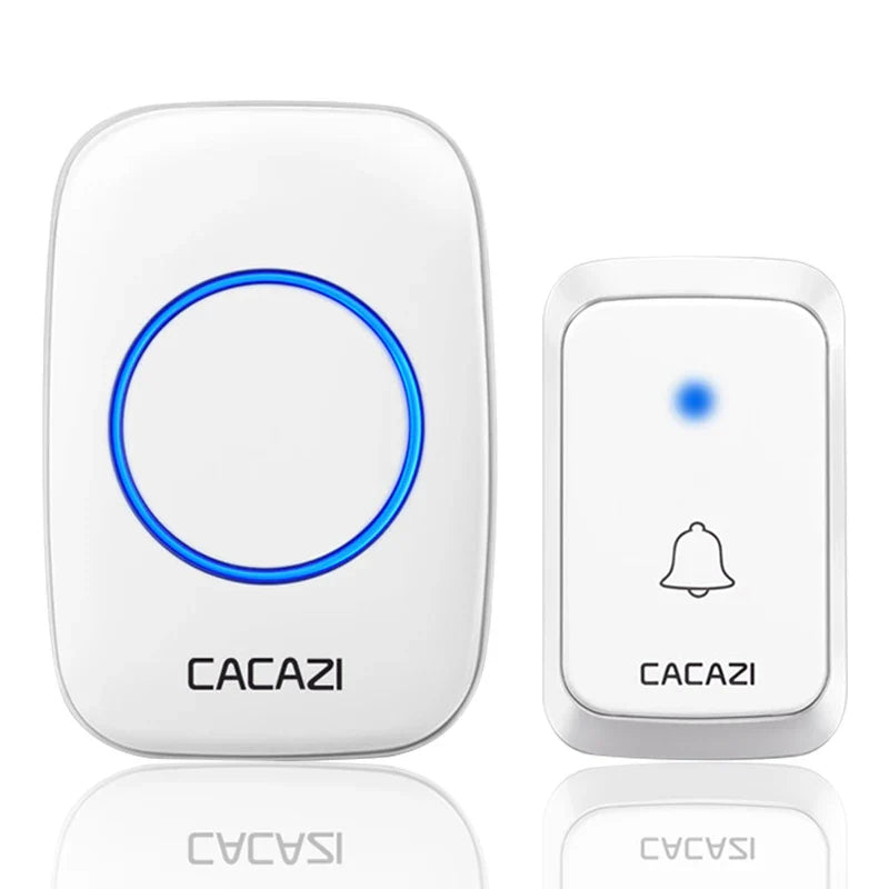 CACAZ Smart Home Waterproof Wireless Doorbell For Outdoor 4 Levels Volume 80DB 60 Chimes Home Calling Bell US EU UK AU Plug