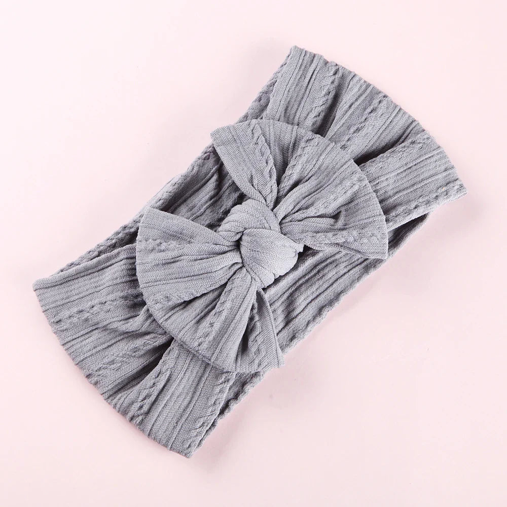 1Pcs Newborn Baby Headband For Girls Elastic Knit Children Turban Baby Bows Soft Nylon Kids Headwear Hair Accessories 32 Colors