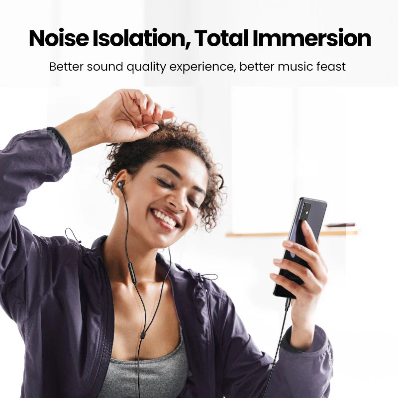 UGREEN Wired Earphone With Microphone In Ear 3.5mm Noise Cancelling USB Type C Lightning Earphones For iPhone 15 Pro Max Xiaomi