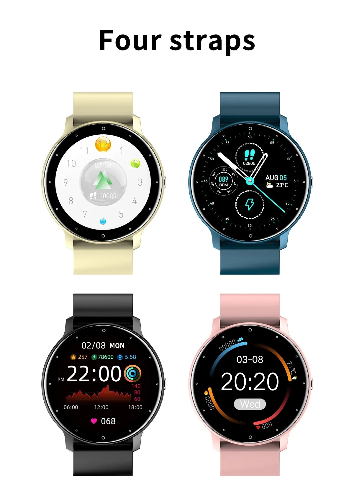 LIGE Waterproof Women Smart Band Watch Real-time Weather Forecast Men Watches Sports Ladies Smart Watch For Women Android IOS