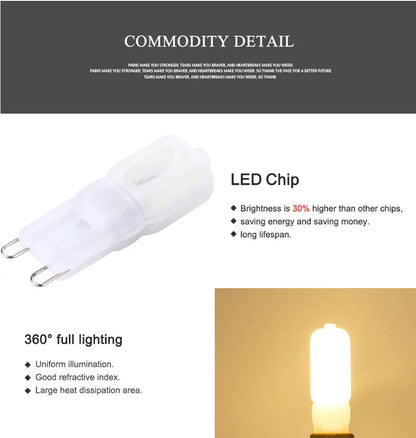 10pcs G9 Led Bulb 110V 220V 3W 5W SMD2835 White Warm Bombillas For Home Light Bulbs Crystal Chandelier Replace 30W Halogen Lamp