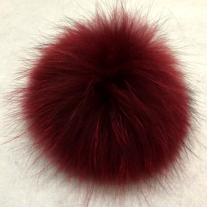 Big Fluffy Real Fur Fox Pompoms With Button DIY Raccoon Fur Pom Poms Balls Natural Fur Pompon For Scarves Hats Caps Accessories
