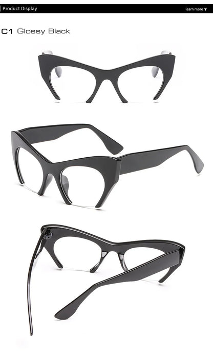 SHAUNA Retro Women Half Frame Cat Eye Glasses Frames Fashion Optical Frame