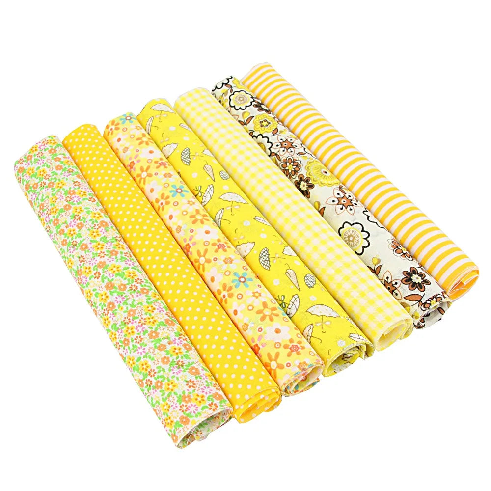 7PCS 25 x 25cm/50 x 50cm Squares Cotton Craft Fabric Cloths for DIY Bundle Patchwork Quilting Sewing Scrapbooking Artcraft