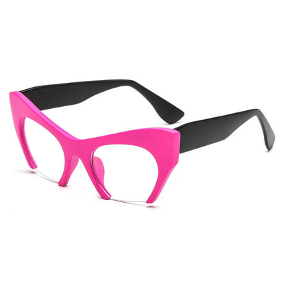 SHAUNA Retro Women Half Frame Cat Eye Glasses Frames Fashion Optical Frame