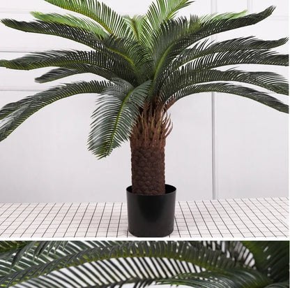 Tropical artificial palm tree, large palm branch, palm leaf, potted plant, family living room, office, hotel decoration