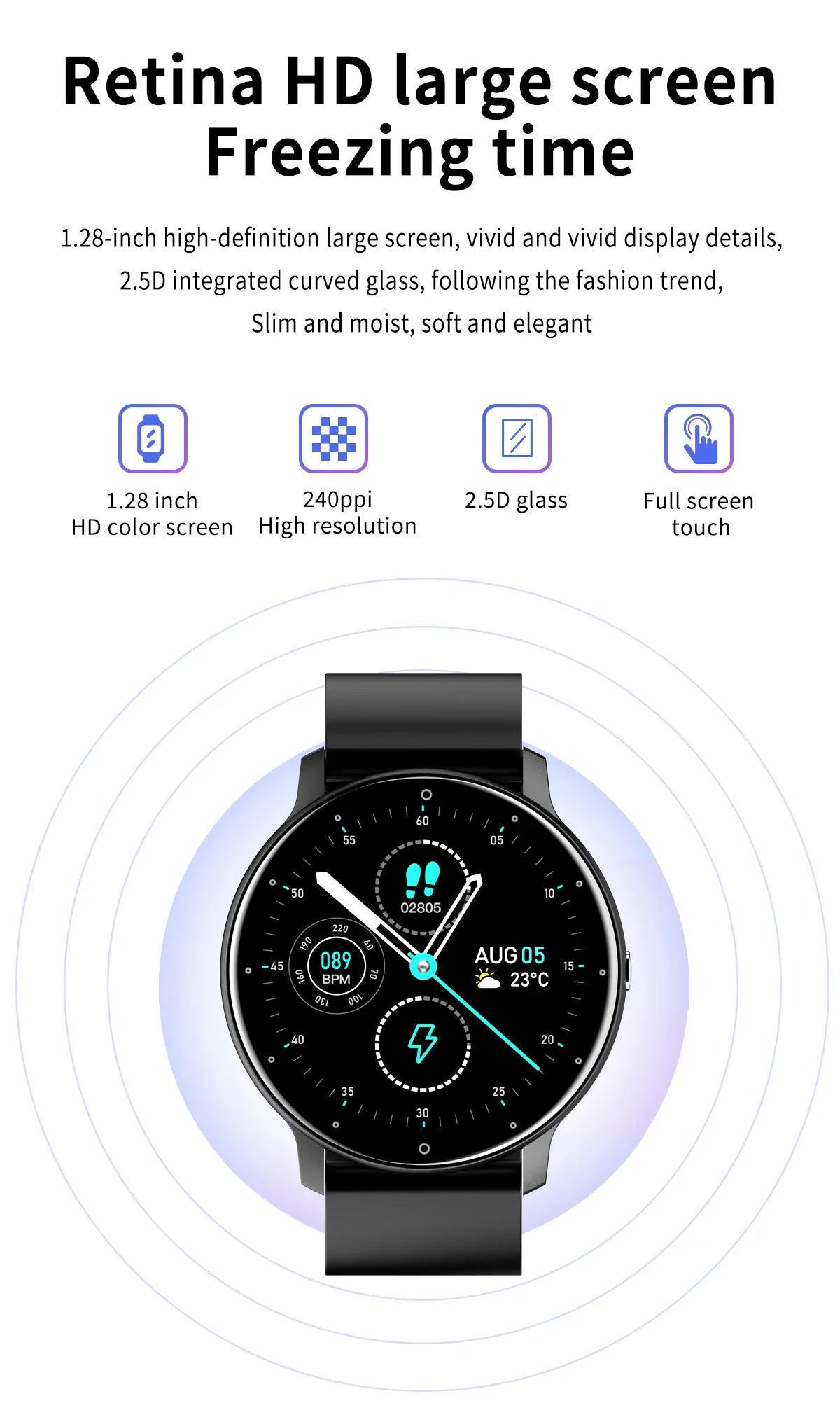 LIGE Waterproof Women Smart Band Watch Real-time Weather Forecast Men Watches Sports Ladies Smart Watch For Women Android IOS