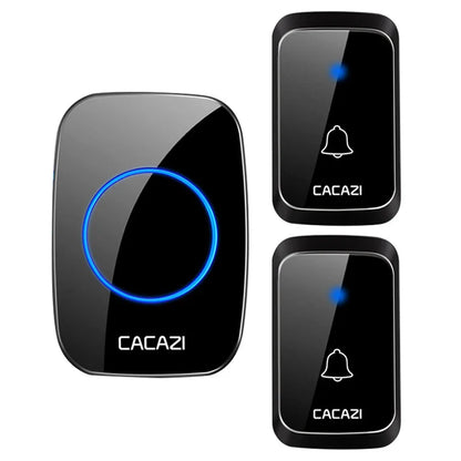 CACAZ Smart Home Waterproof Wireless Doorbell For Outdoor 4 Levels Volume 80DB 60 Chimes Home Calling Bell US EU UK AU Plug