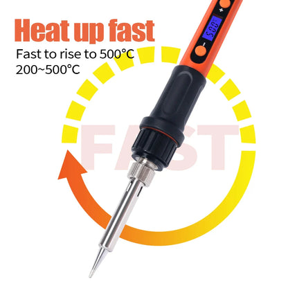 Silverflo Electric soldering iron Kit Set 100W LCD Digital Display Adjustable Temperature Soldering Iron 220V/110V Welding Tools