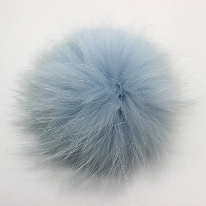 Big Fluffy Real Fur Fox Pompoms With Button DIY Raccoon Fur Pom Poms Balls Natural Fur Pompon For Scarves Hats Caps Accessories