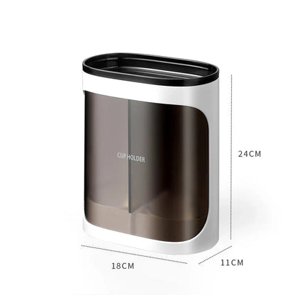 Household Wall-Mounted Automatically Drop Disposable Cup Holders Punch-Free Paper Cups Dust-Proof Drinking Fountain Racks
