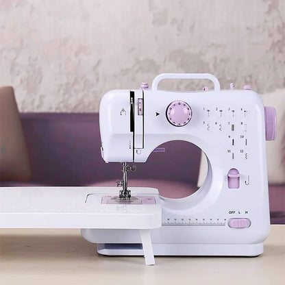 Inne Portable Sewing Machine Mini Electric Household Crafting Mending Overlock 12 Stitches with Presser Foot Pedal Beginners