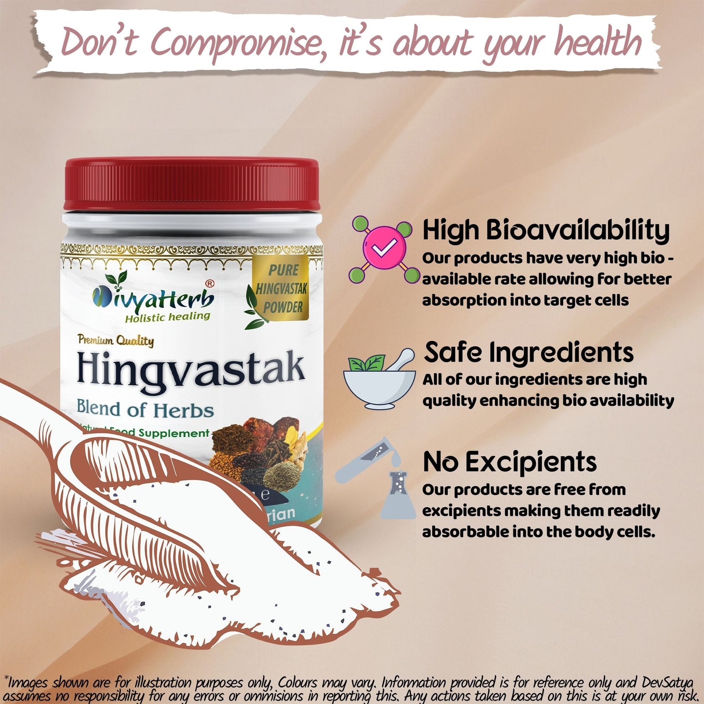 DivyaHerb Hingvastak Powder 100 gram - Digestive Comfort Support