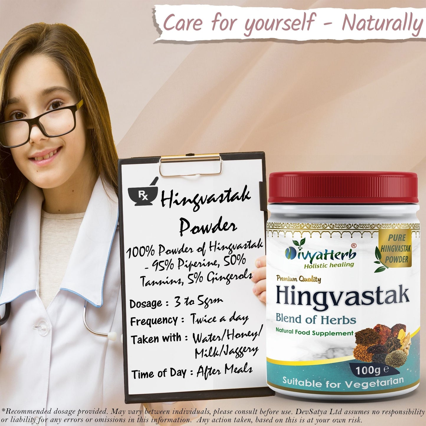 DivyaHerb Hingvastak Powder 100 gram - Digestive Comfort Support