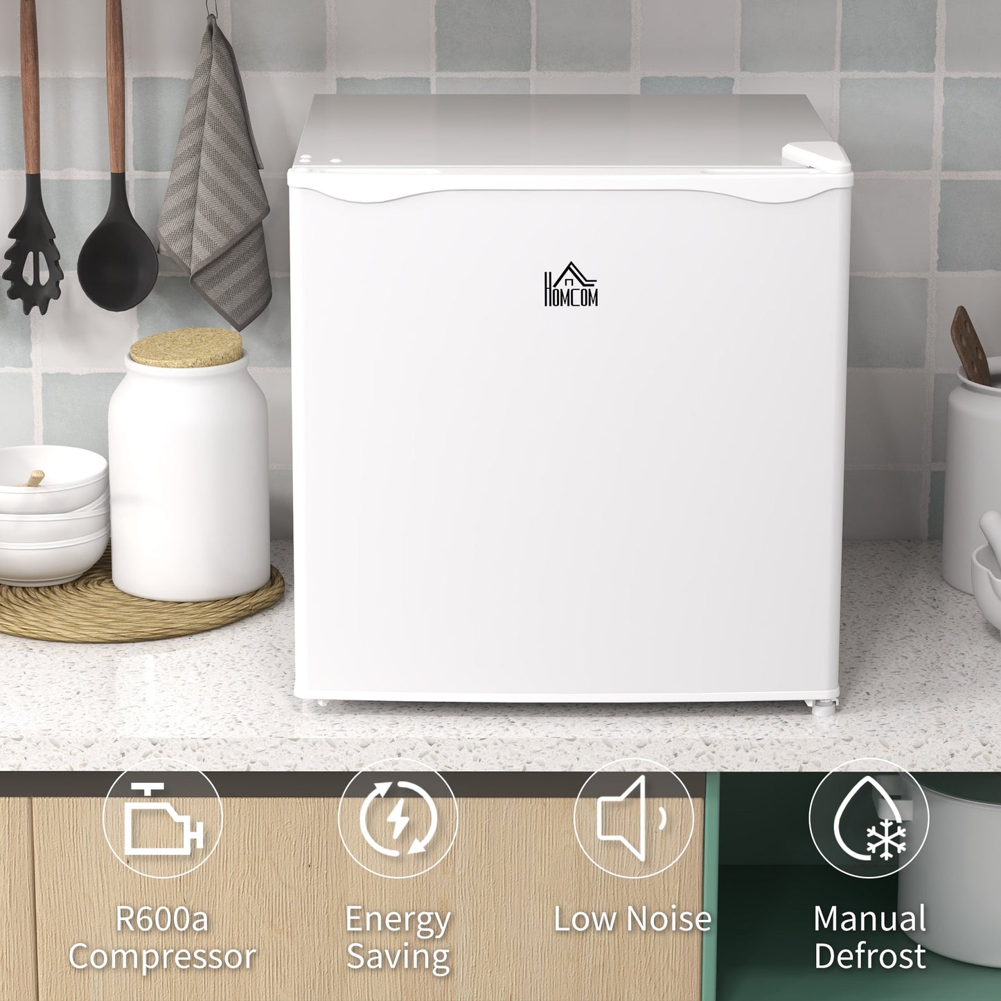 HOMCOM 35L Mini Freezer, -24\'e2\'84\'83 to -14\'e2\'84\'83 Temperature - White