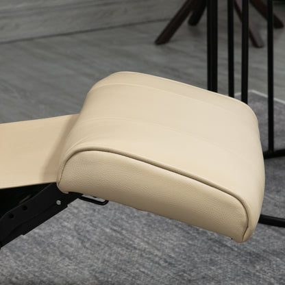 HOMCOM Faux Leather Armchair, with 145\'c2\'b0 Reclining Back and Footrest - Cream