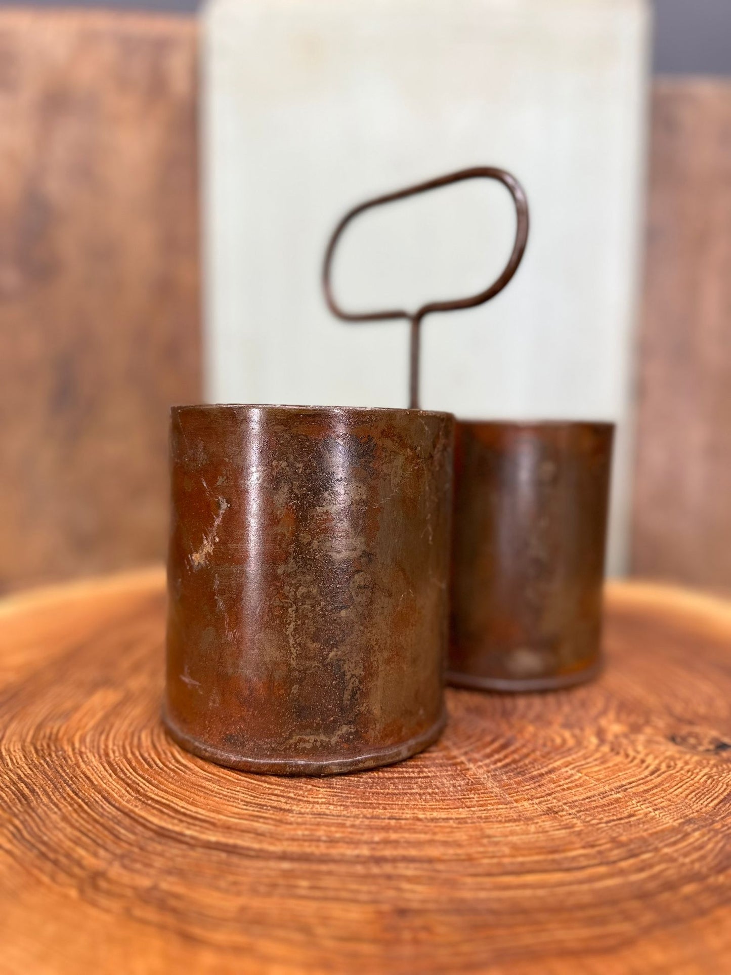 Herb Plant Double Pot Planter / Stationary Pot / Desk Tidy / Cutlery Holder