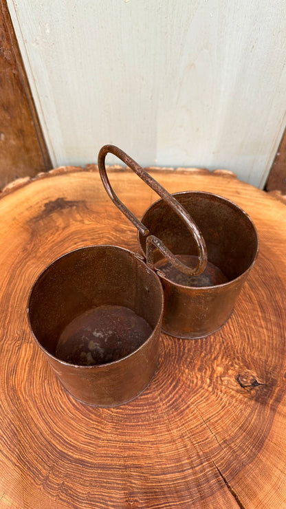 Herb Plant Double Pot Planter / Stationary Pot / Desk Tidy / Cutlery Holder