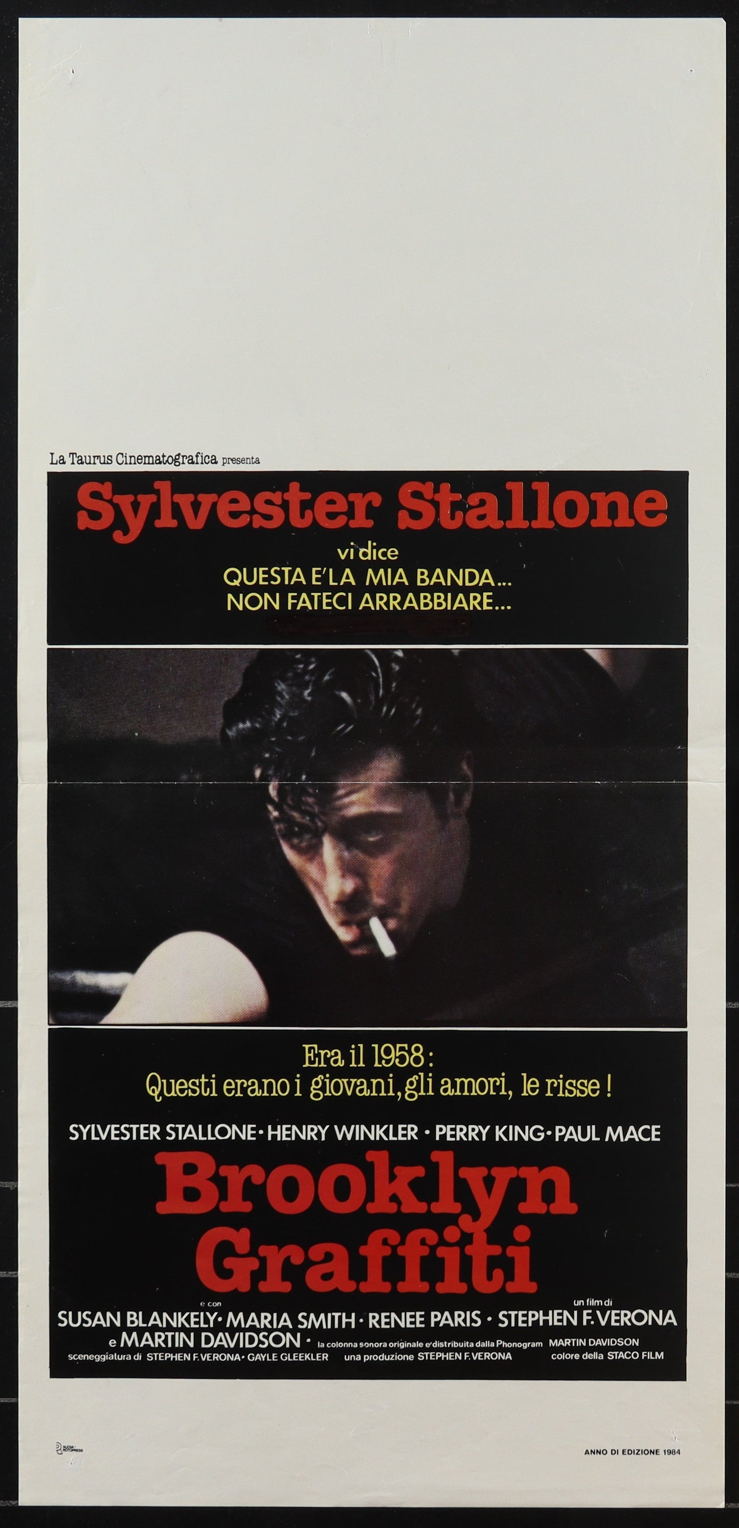 The Lords Of Flatbush (1984 RR) Original Italian Locandina Movie Poster