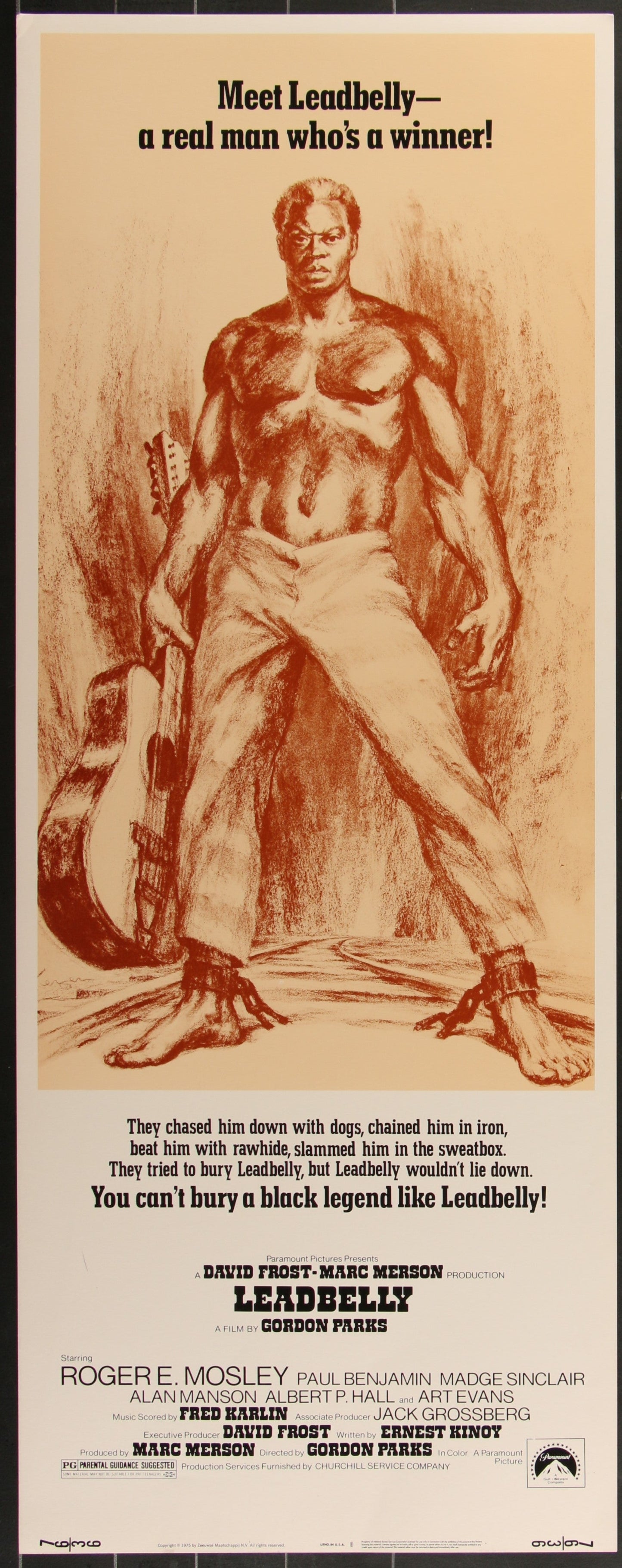 Leadbelly (1976) Original US Insert Movie Poster