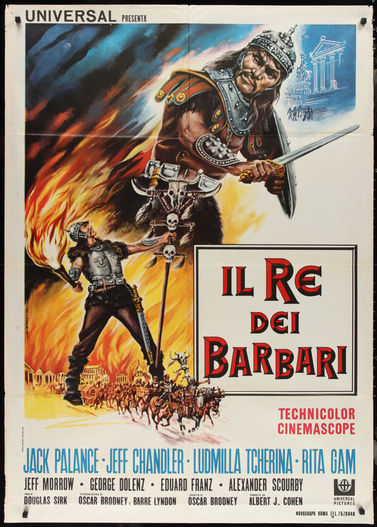 Sign of The Pagan (1954) Original Italian One Panel Movie Poster