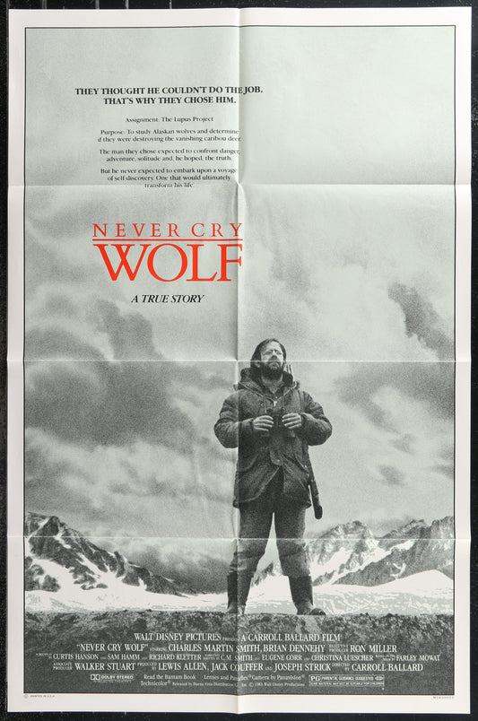 Never Cry Wolf (1983) Original US One Sheet Movie Poster