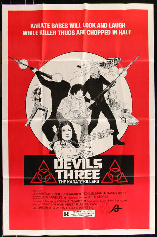 Devil's Three: The Karate Killers (1980) Original US One Sheet Movie Poster