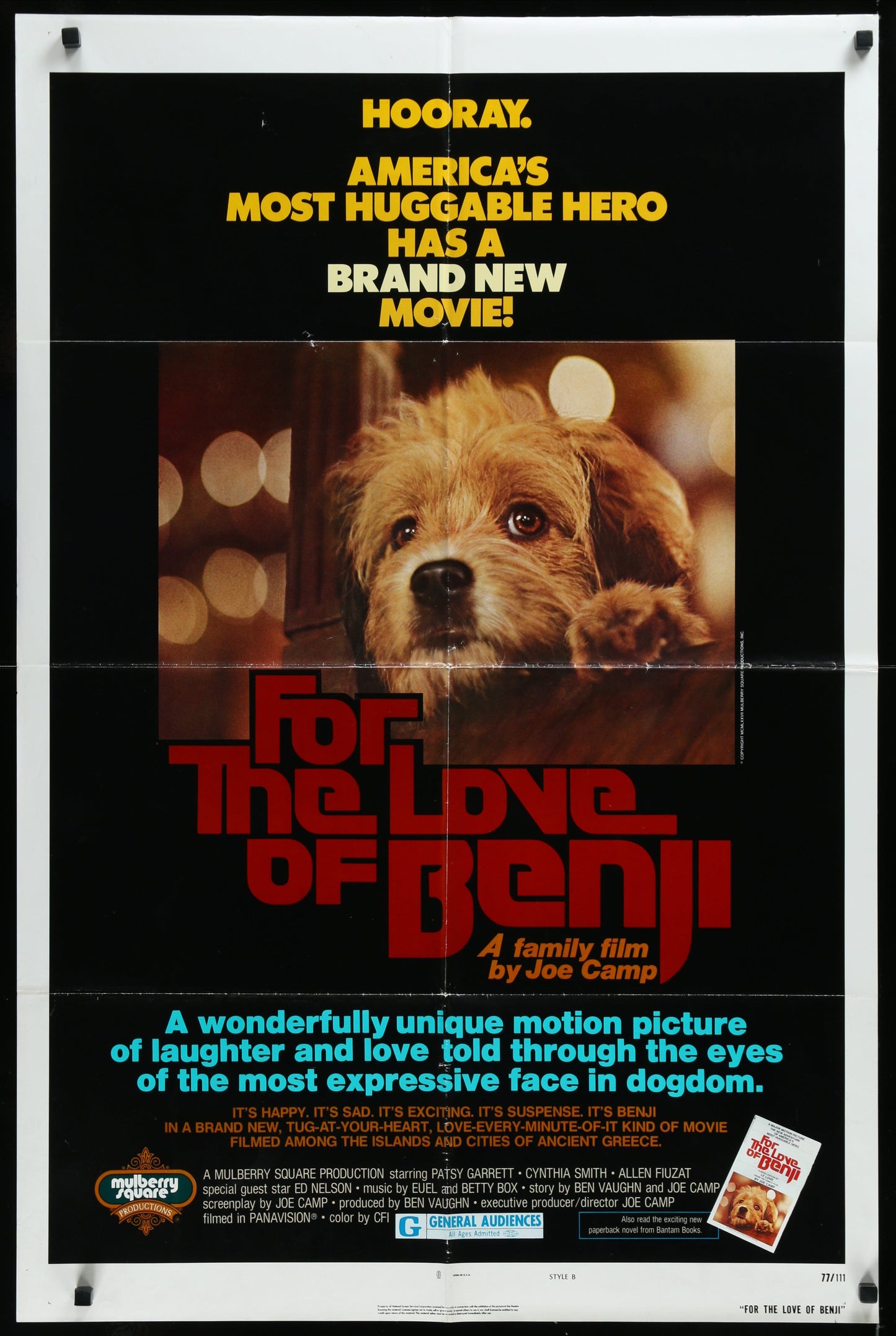 For The Love Of Benji (1977) Original US One Sheet Movie Poster