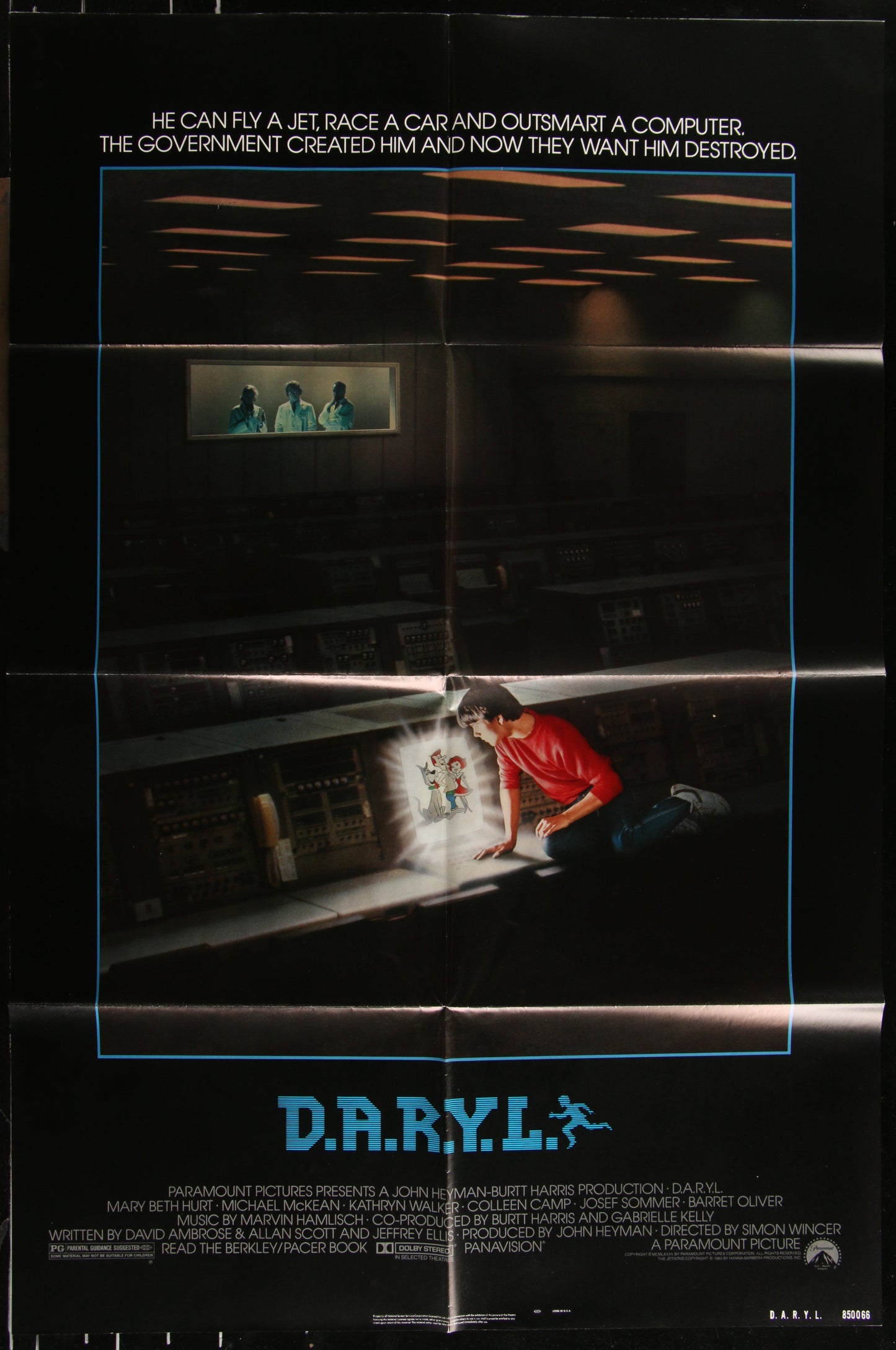 D.A.R.Y.L (1985) Original US One Sheet Movie Poster (DARYL)