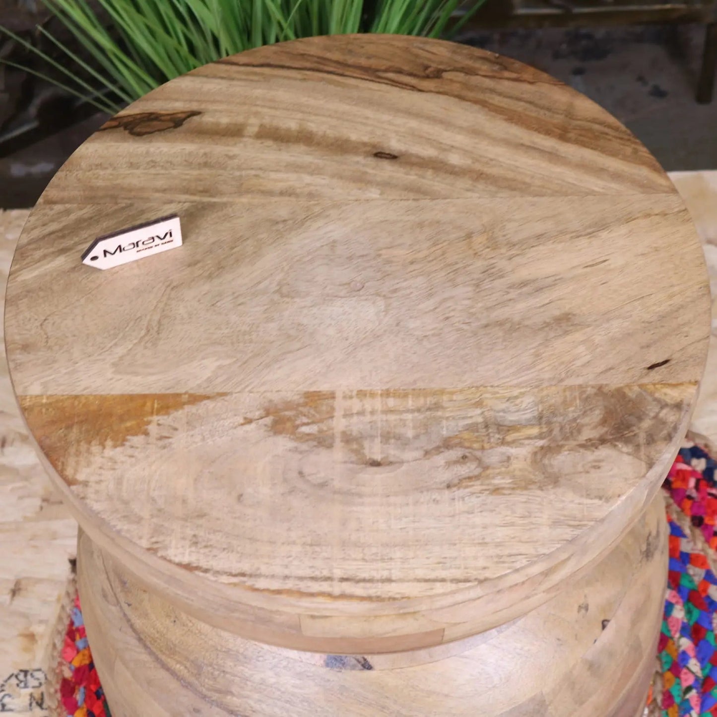 Narmada Swirl Mango Wood Side Table
