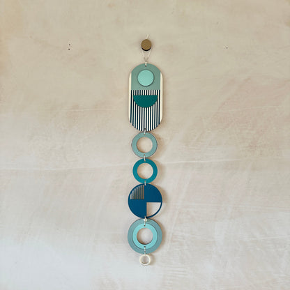 Blue Wall Hangings - Geometric Wall Art - Luxury Wall Decor - Mid-Century Home Decor - Slim Long Wall Tapestry