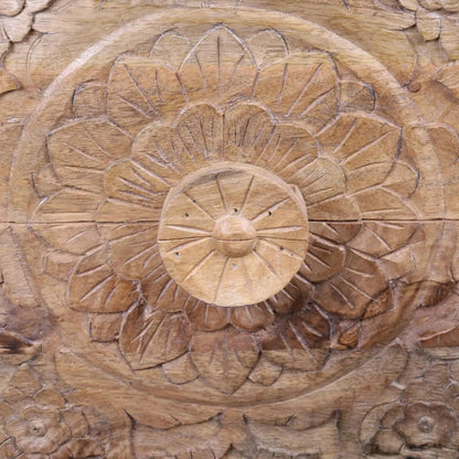 Ladha Mango Wood Carved Bedside Table Cabinet