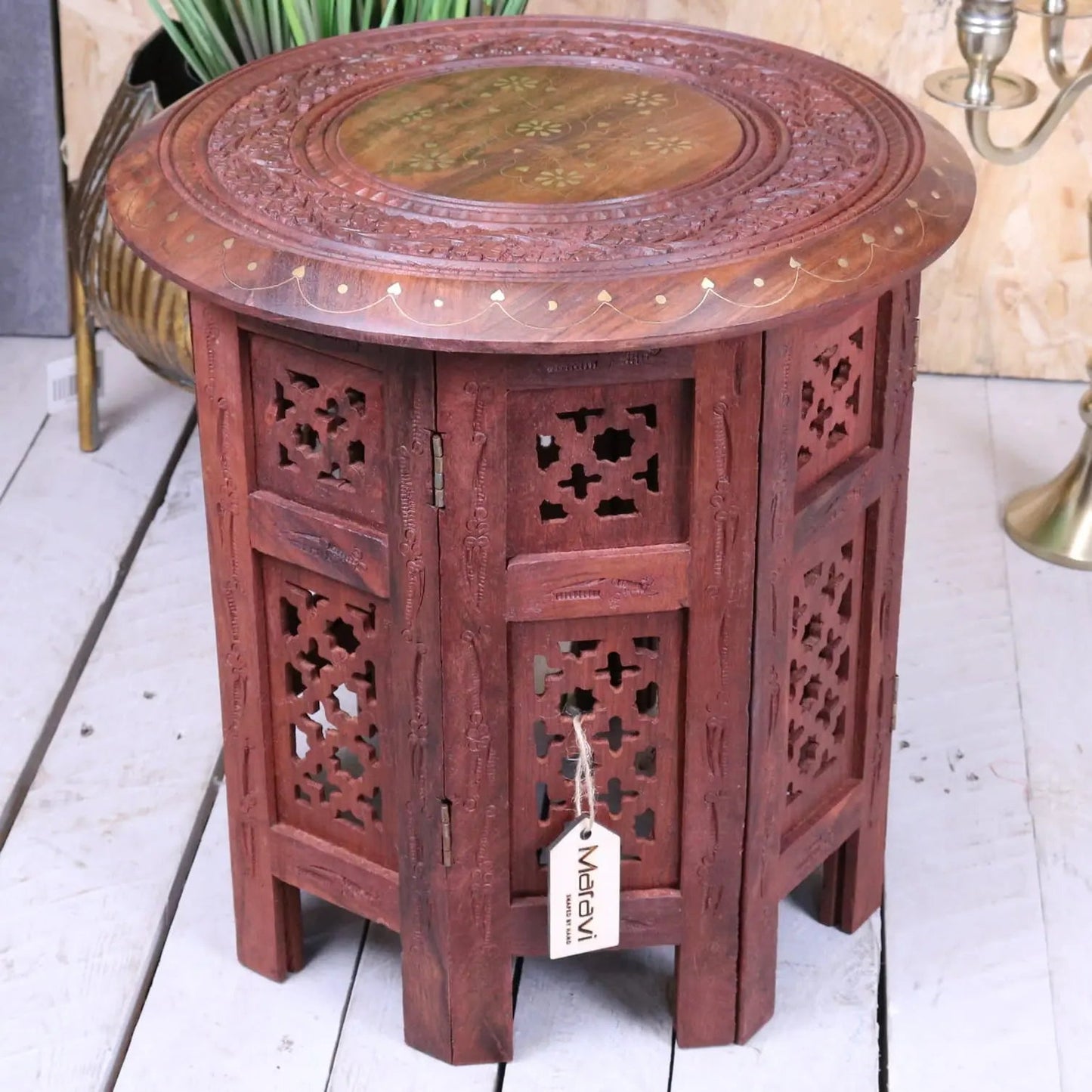 Alnif Medium Size Moroccan Side Table Sheesham Wood