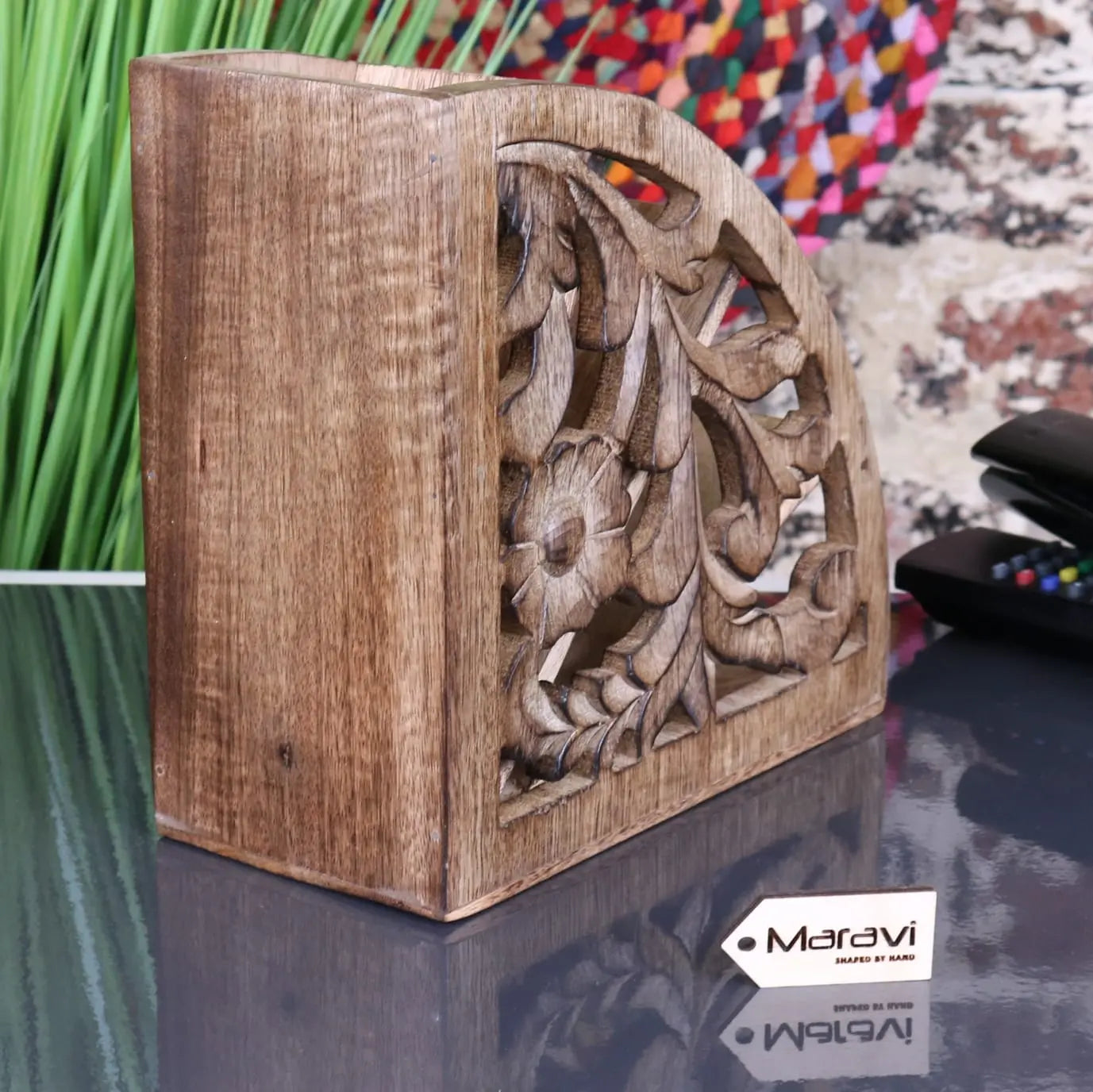 Yanam Wooden Remote Control Holder
